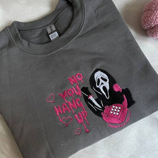 Gray sweatshirt with a halloween embroidered design