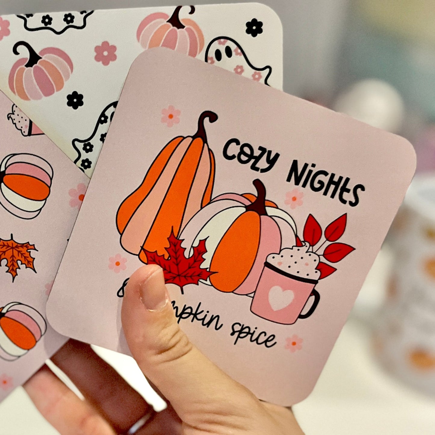Cozy Nights and Pumpkin Spice Cork Back Coaster