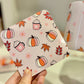 Pink Pumpkin Spice Re-peat Pattern Cork Backed Coaster