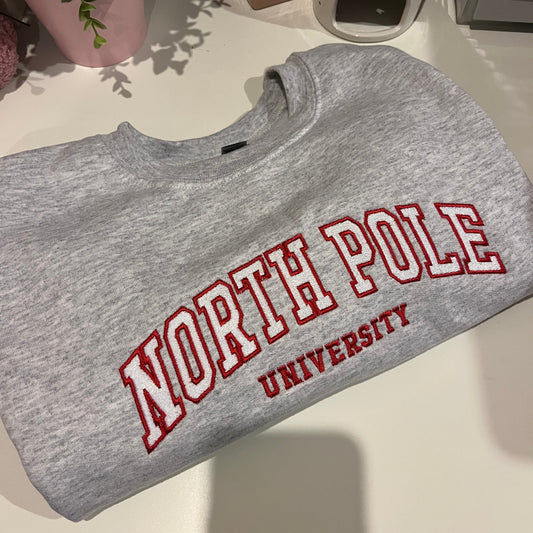 North Pole University Embroidered Sweatshirt
