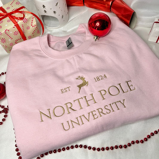 Luxury North Pole Unversity Embroidered Sweatshirt