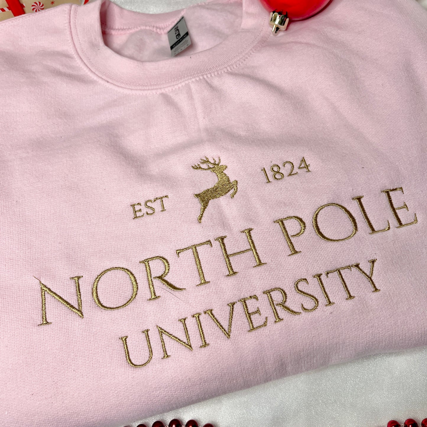 Luxury North Pole Unversity Embroidered Sweatshirt