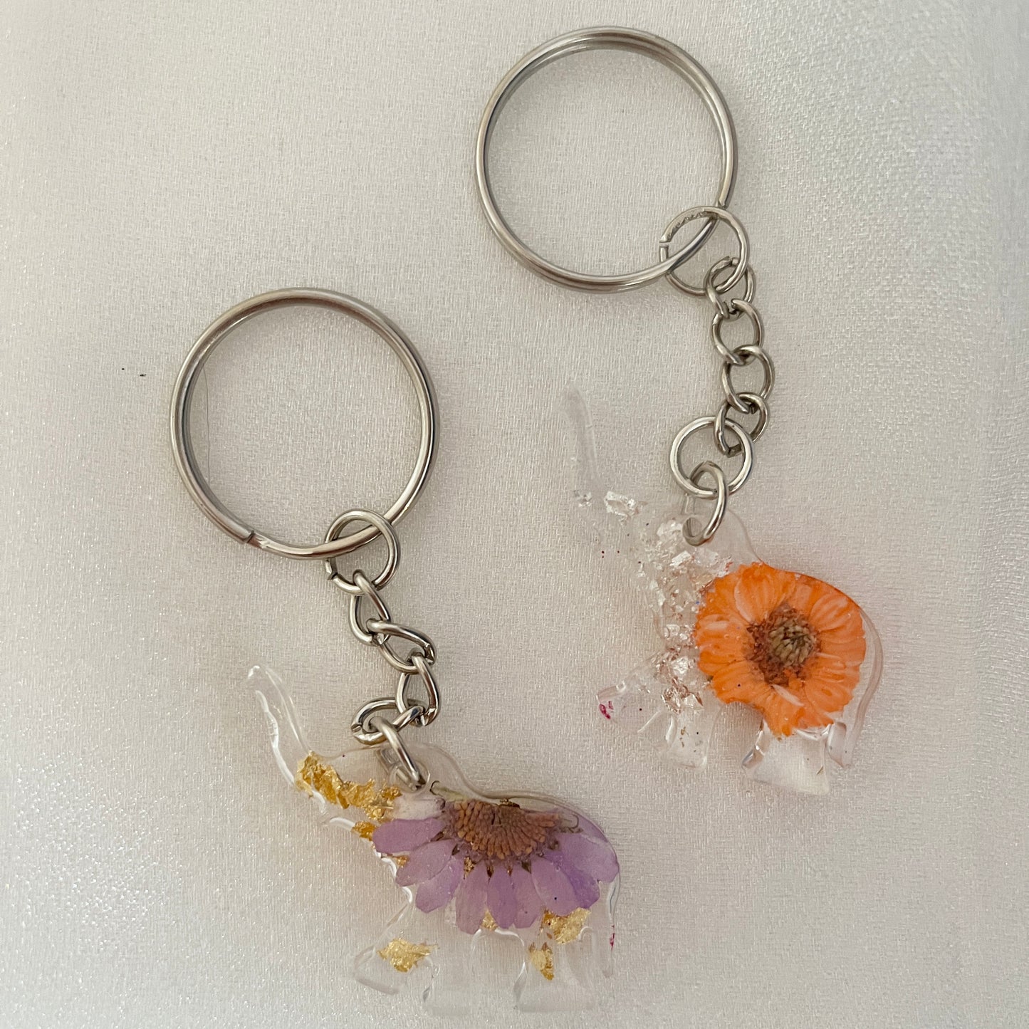 Resin Elephant Keyring