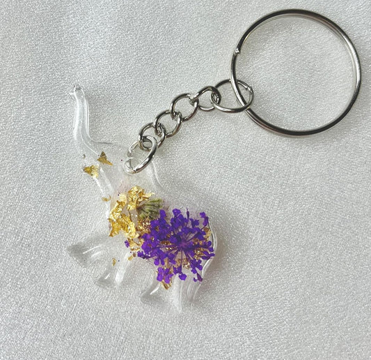 Resin Elephant Keyring