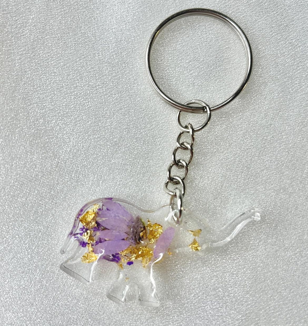 Resin Elephant Keyring