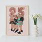 Personalised Illustrated Birthday Print with Balloons
