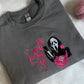 Gray sweatshirt with a halloween embroidered design 