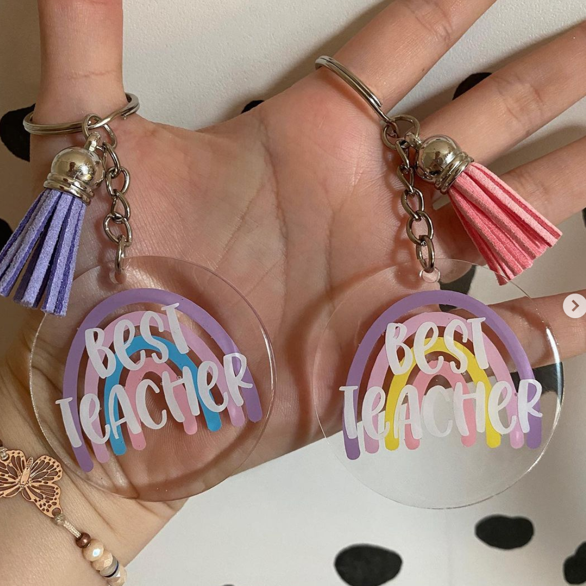 Rainbow Teacher Keyring