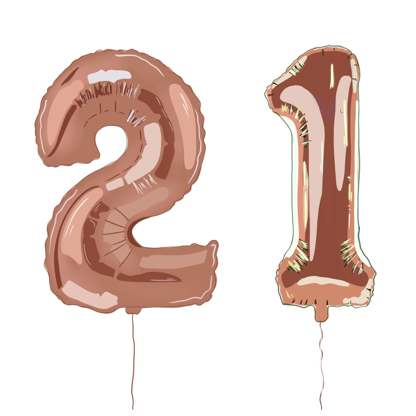 Personalised Illustrated Birthday Print with Balloons