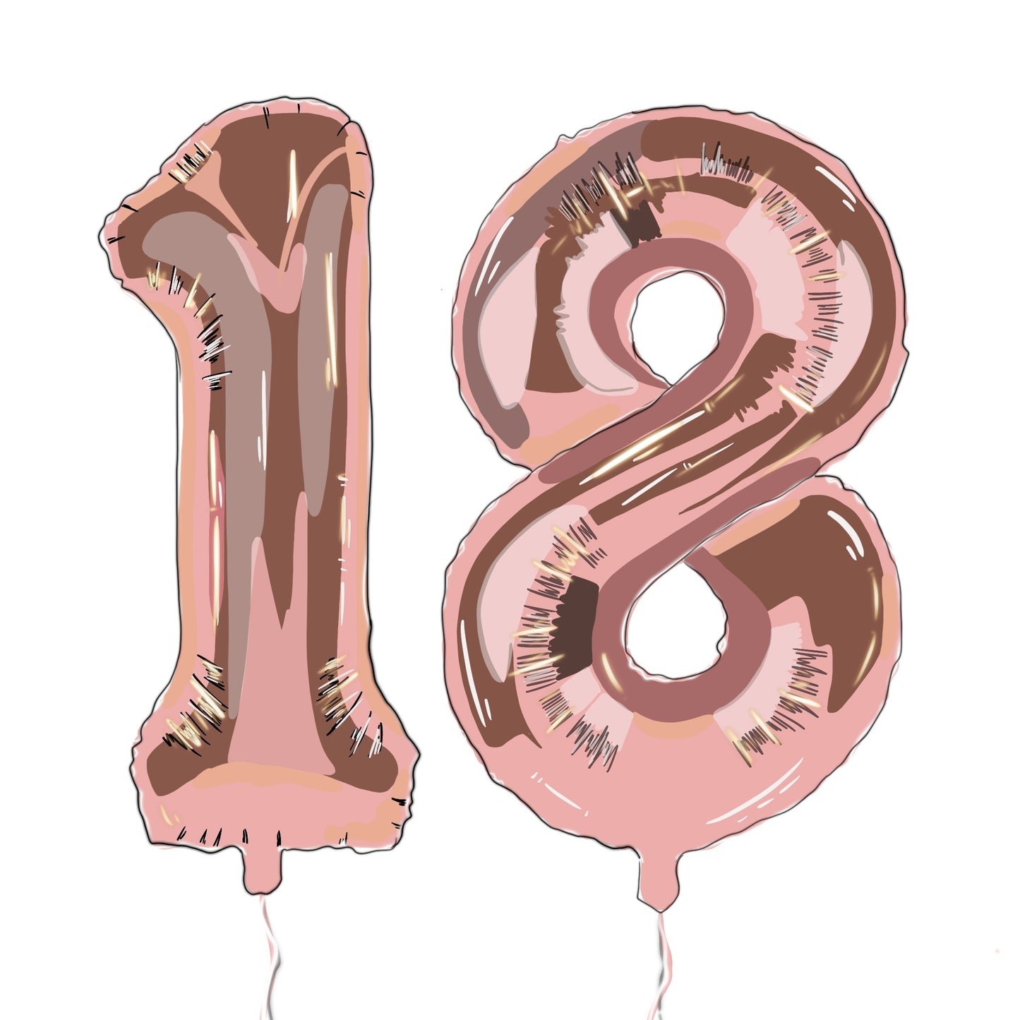 Personalised Illustrated Birthday Print with Balloons