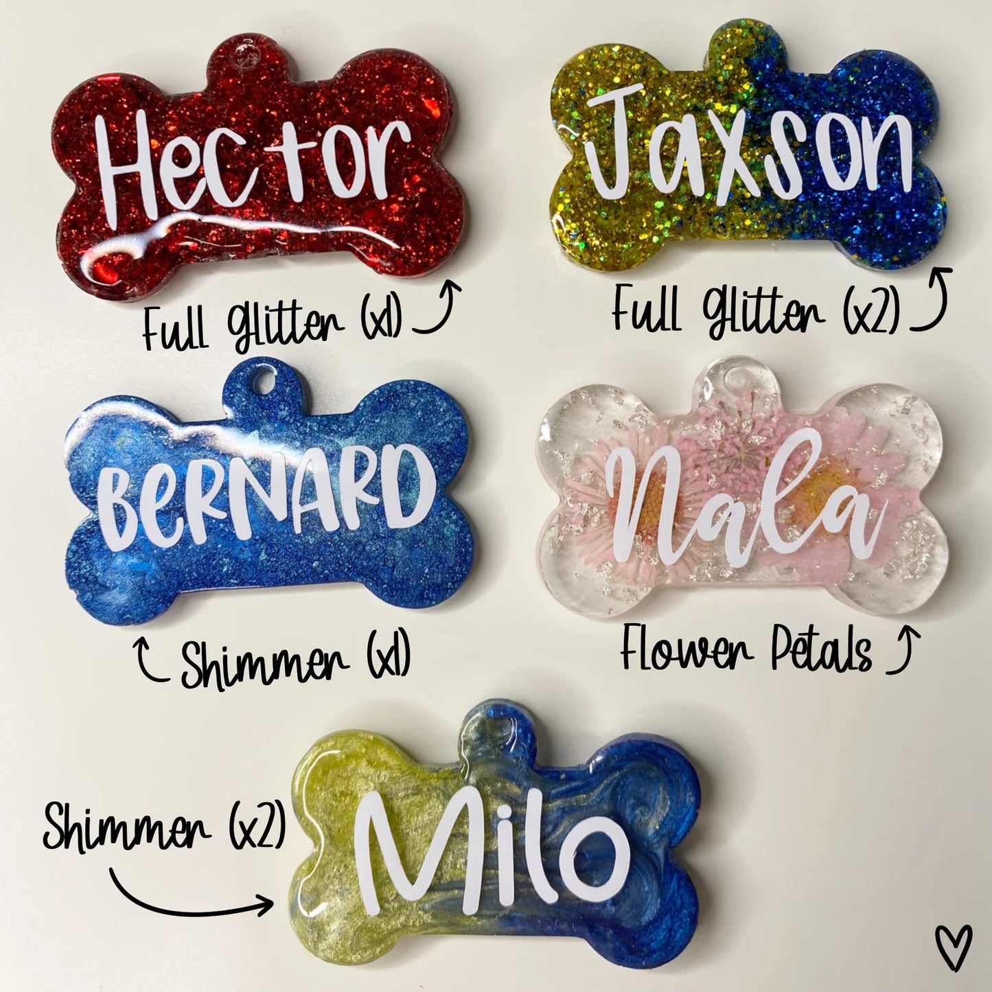 Personalised Resin Dog Name Tag