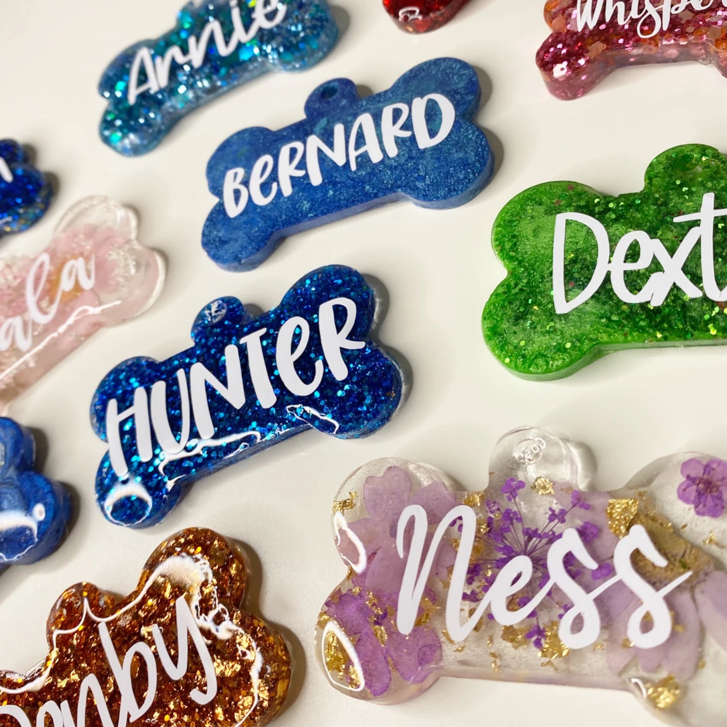 Personalised Resin Dog Name Tag
