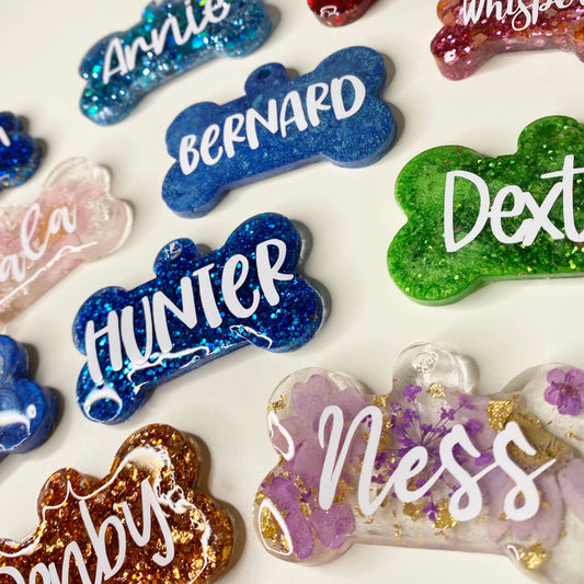 Personalised Resin Dog Name Tag